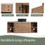 Meuble-lavabo mural 54 po avec lavabo vasque en céramique et 2 tablettes de rangement, portes à fermeture en douceur