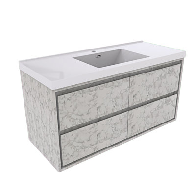 Ensemble de meuble-lavabo simple mural 60 po Azden