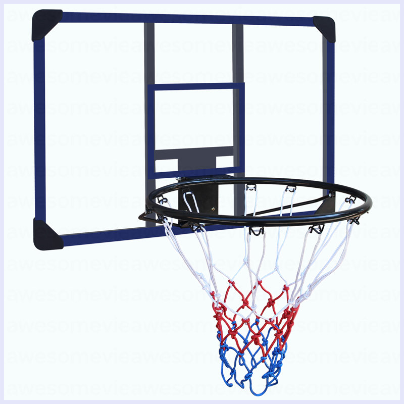 Panier de basketball mural, dossier incassable 35 x 24 pouces, cercle pliable, cercle durable et filet résistant aux intempéries pour une utilisation intérieure et extérieure
