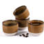 Ensemble de tasses à espresso en céramique fabriquées à la main à deux tons avec base de tasses à café non émaillées rustiques pour table de salle à manger
