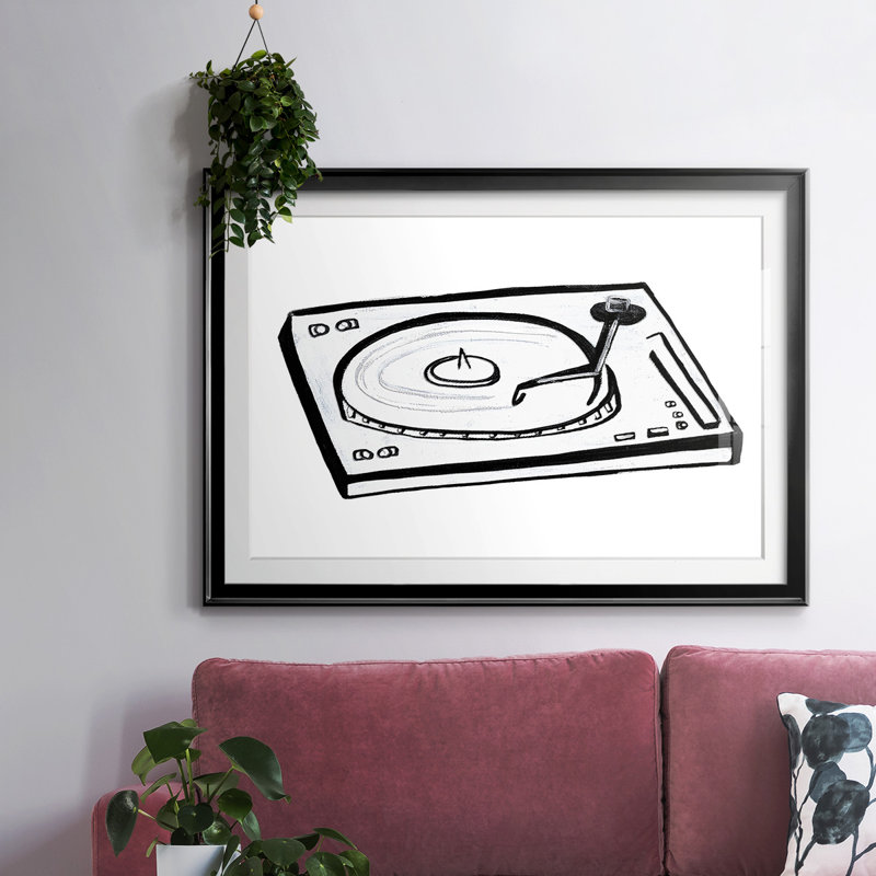 Impression sur vinyle encadrée avec cadre biseauté et verre biseauté, H 19 po x l 27 po x P 1,5 po, Noir