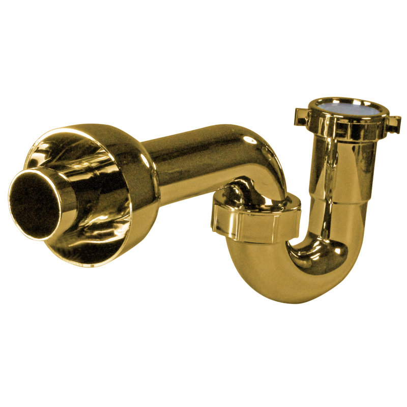 Decorative Styrene P-Trap, Polished Brass