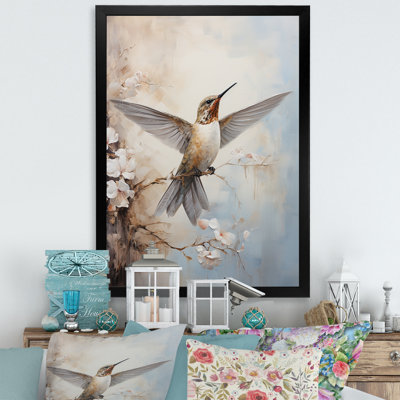 Colibri floral flottant - reproduction sur toile