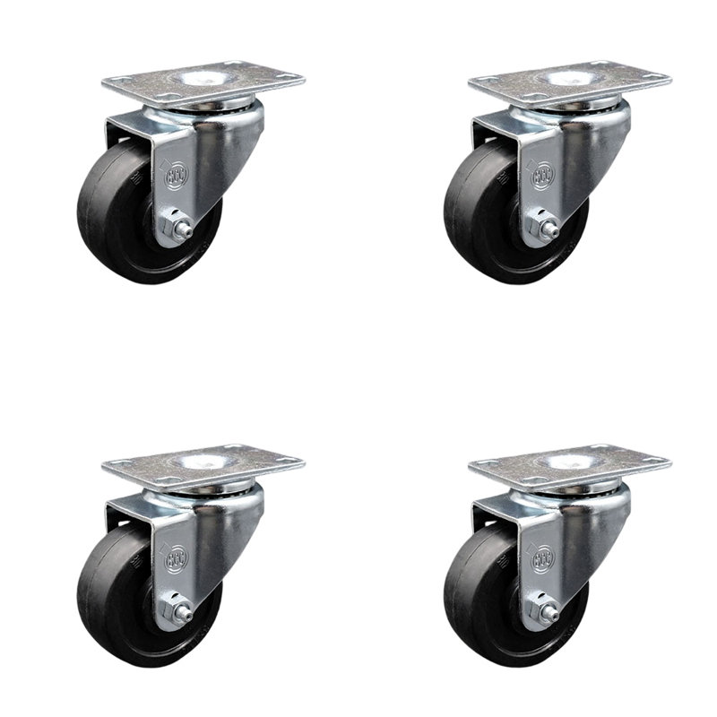 Soft Rubber Wheel Swivel Top Plate Caster