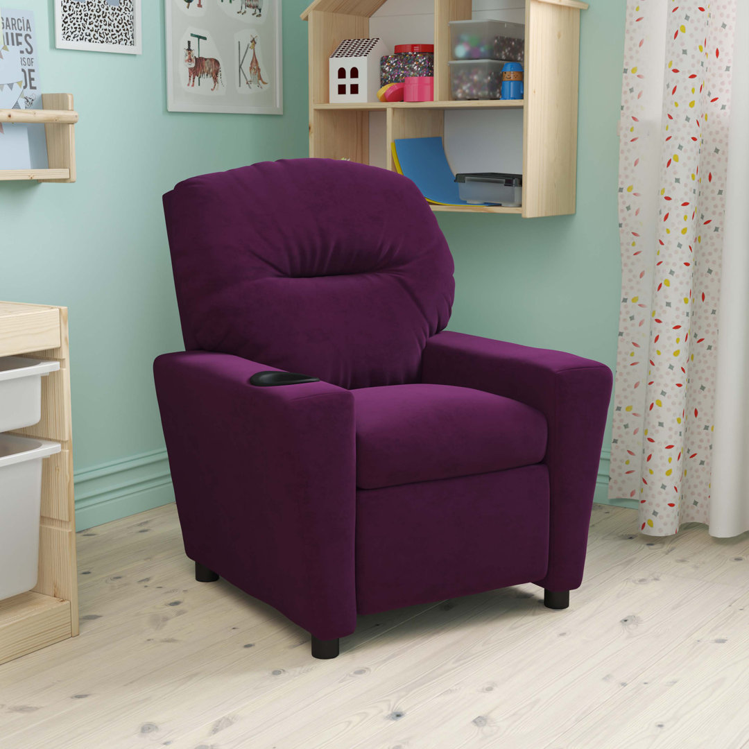 Contemporary Kids Recliner with Cup Holder