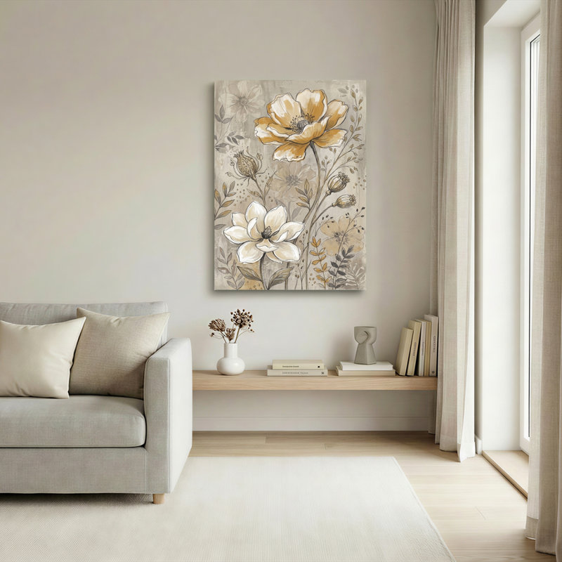 Ensemble de 1 tableau sur toile à motif floral, 24"H x 18"W, Wrapped Canvas