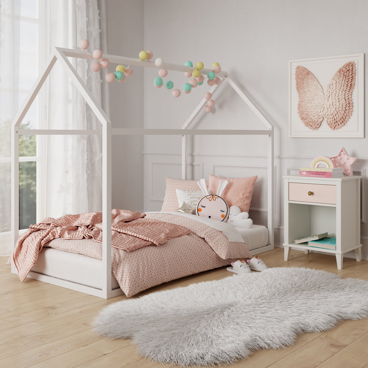 Metal White House Bed