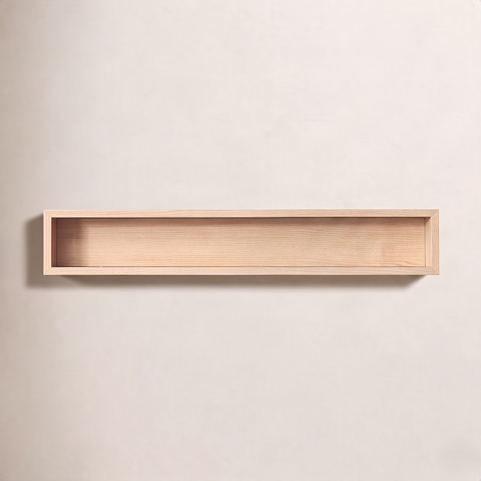 Natural Wood Wall-Mounted Bathroom Shelves, Whitewash Oak