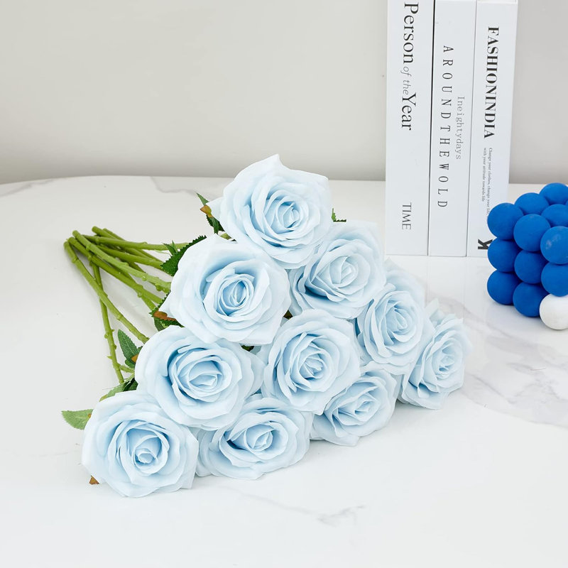 Bouquet de fleurs artificielles 10 pièces, Bleu