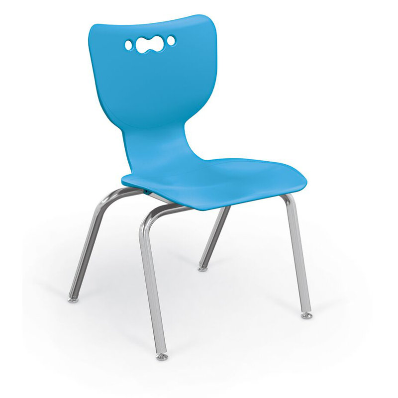 5 Student Hierarchy Chevron Collaborative Student Desk and Chair Set, 16", Elm, Blue