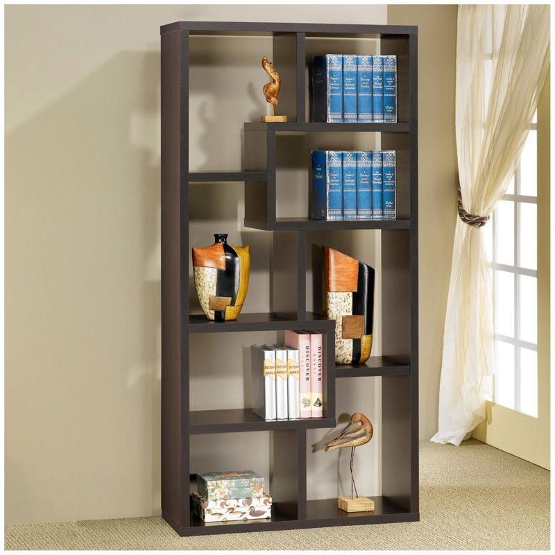 Bibliothèque à 8 tablettes Cappuccino, (8 tablettes) H 70,75 po x l 35 po x P 11,75 po, Cappuccino