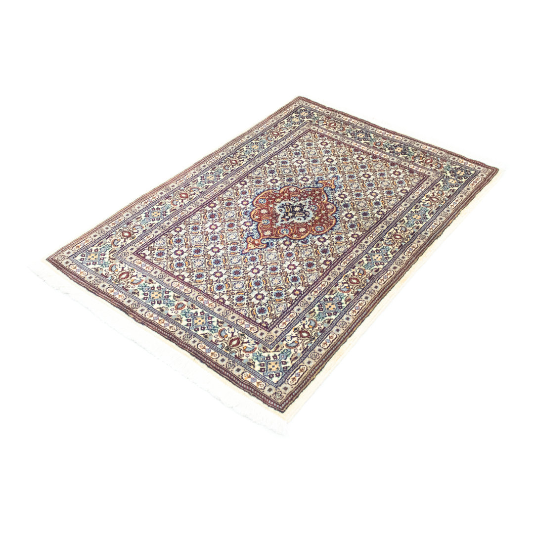 Hand Knotted Wool and Silk Beige/Blue/Brown Indoor/Outdoor Rug
