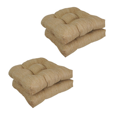 19-Inch Rounded Back Woven Olefin Outdoor Chair Cushions (Set Of 4) by Ophelia & Co.