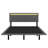 Floating Bed With Sensor LED Lights And Height-Adjustable Headboard, Vertical Channel Design-1409784919-1409784917