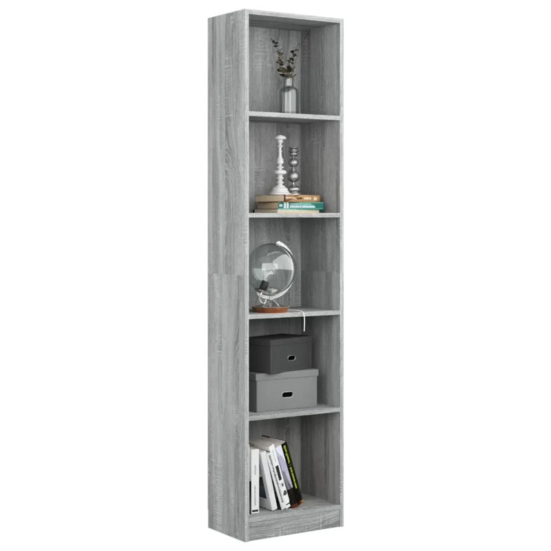 Shamus 175cm H Standard Bookcase, Brown, (4 Shelves) 143cm H x 40cm W x 24cm D