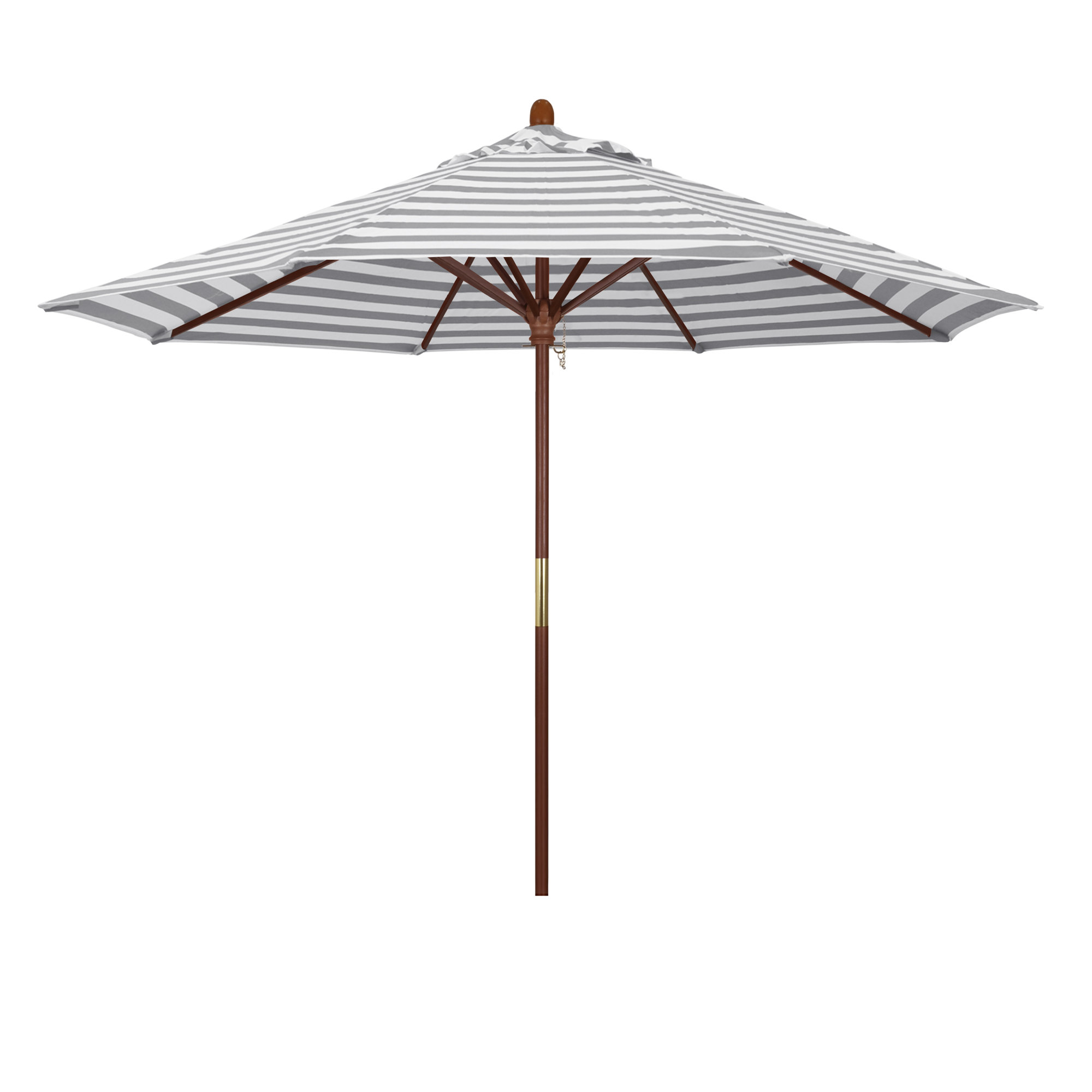 Manford 108'' Outdoor Umbrella, Gray White Cabana Stripe