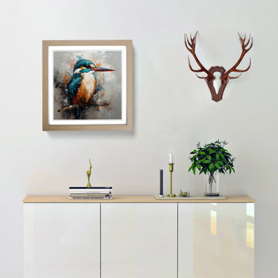 Kingfisher Abstract Expressionism No.5 - Framed Print