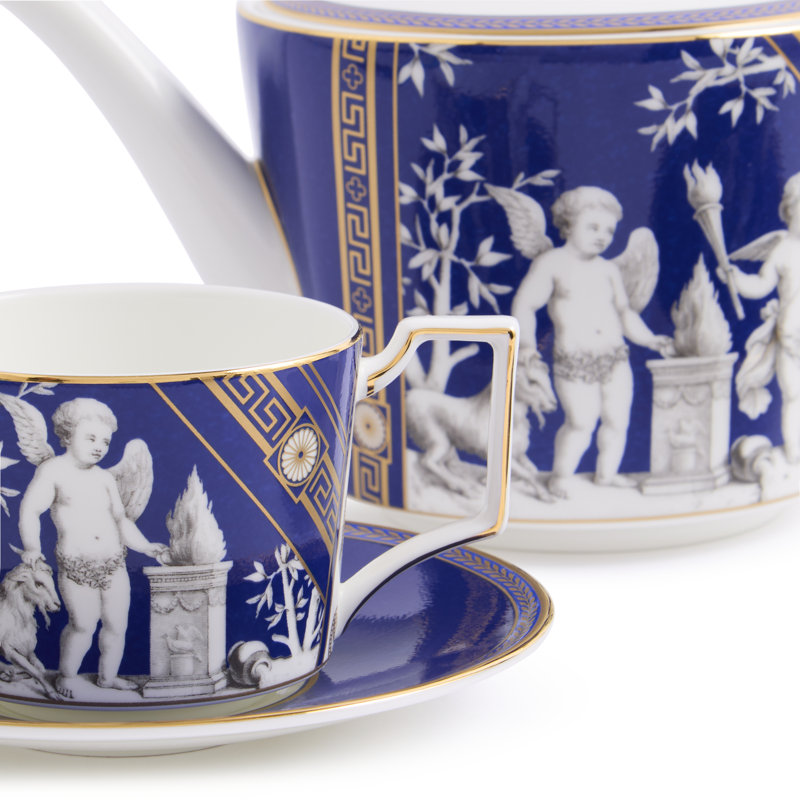 Renaissance China Teapot Set Teapot, Blue/Gold