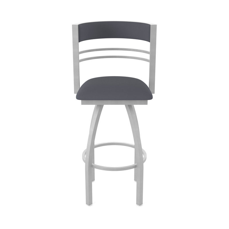 Hunter Swivel Stool, Vinyle - Tempête de galop, Nickel anodisé, Tabouret de bar (siège d'une hauteur de 36 po)