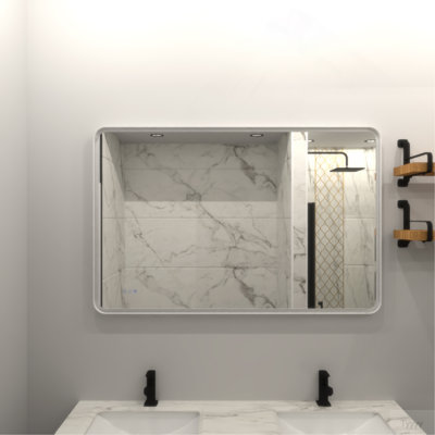 Miroir de salle de bain rectangulaire à DEL