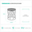 Damaski Tray Top Frame End Table