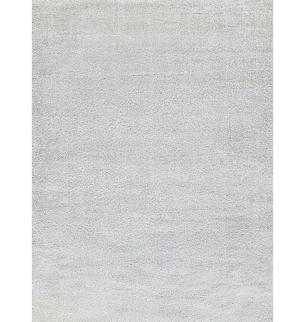 Luxe Shag Rectangle Solid Color Machine Woven Polyester/Microfiber Area Rug in Light Beige EXQUISITE RUGS Rug 