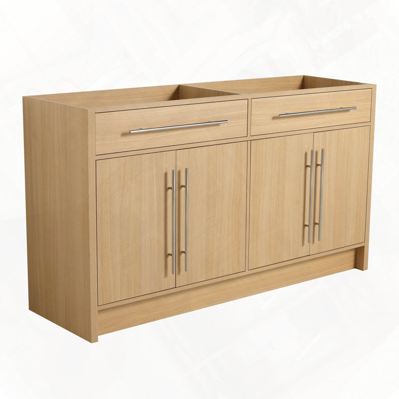 Meuble-lavabo autoportant avec portes à fermeture douce sans lavabo