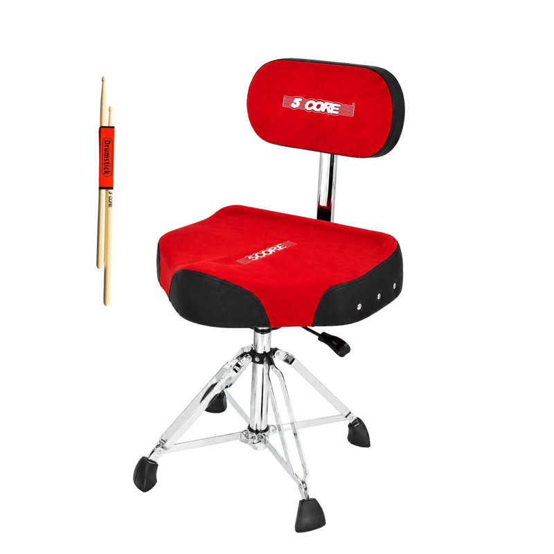 Siège rembourré à 5 tiges de tambour avec siège rembourré de 5 po à réglage de la hauteur et siège en velours de 31,5 po