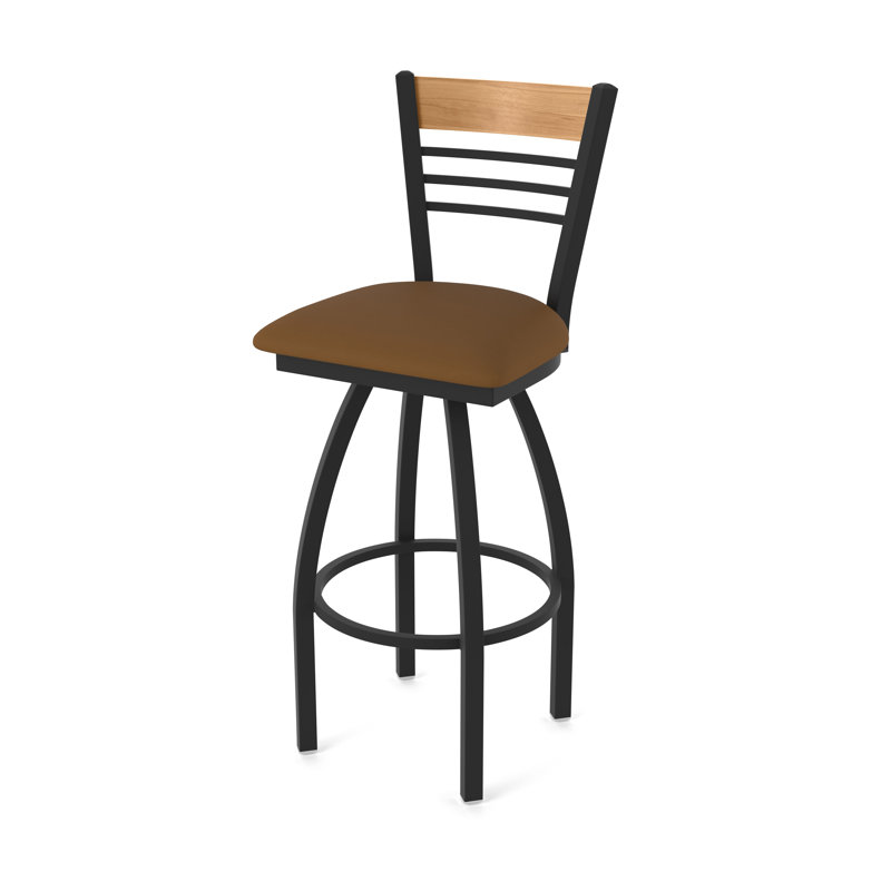 Tabouret de comptoir pivotant 880 Eleanor, Noir, Brun, Tabouret de comptoir (siège d’une hauteur de 25