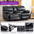 3 - Piece Modern Faux Leather Manual Reclining Living Room Set With Storage Console & Cup Holders-2016449534
