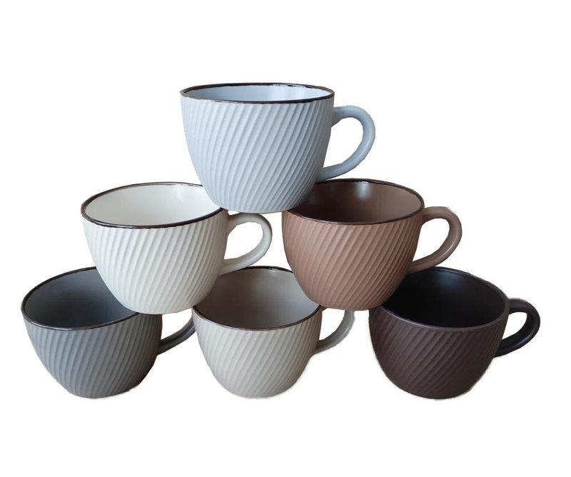 ENSEMBLE DE TASSE 16PCS 16PCES MARCELLE AVEC SUPPORT NOIR DANS UNE BOÎTE DE COULEUR