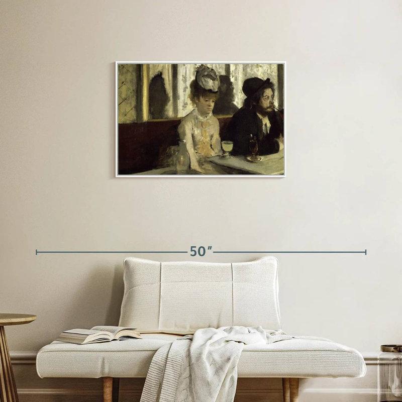 L'Absinthe, 31 po x 21 po, Cadre flottant blanc