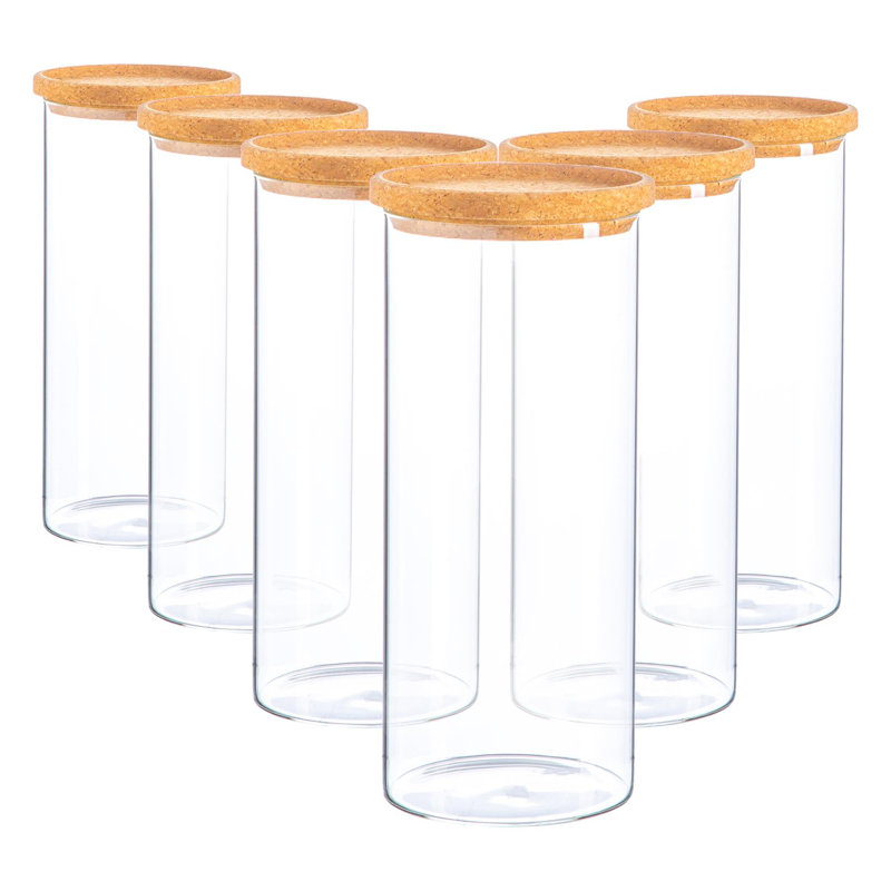 Argon Tableware - Glass Storage Jars with Cork Lids