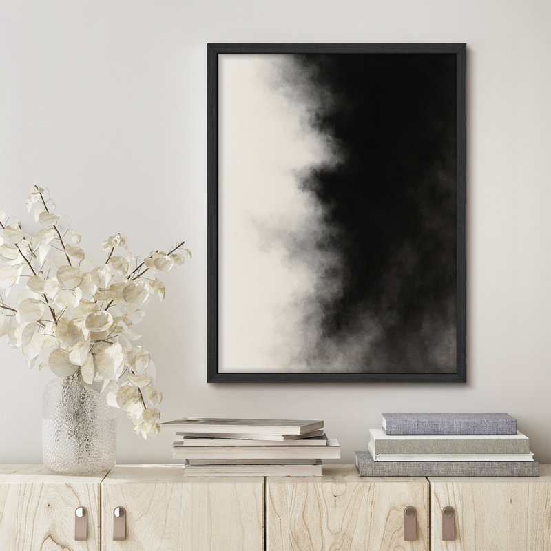 Reproduction d'art encadrée abstraite pour décoration intérieure moderne - 11 po x 14 po, H 14 po x l 11 po, Noir