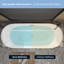 Baignoire de trempage autoportante ovale en acrylique 59 pouces blanc brillant avec bonde chromée