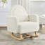 Chaise berçante d'appoint avec dossier incurvé et coussin, confort ultime pour votre maison, velours en peluche