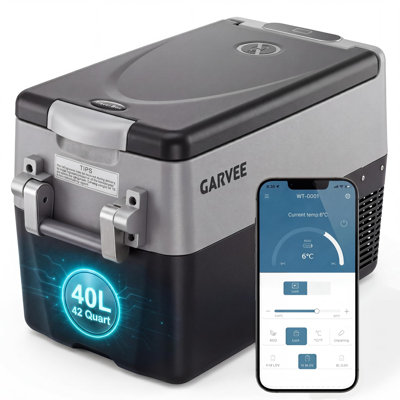 Portable 12V Electric Car Fridge Cooler, Compact Refrigerator for Auto, Truck, RV, Camping & Road Travel