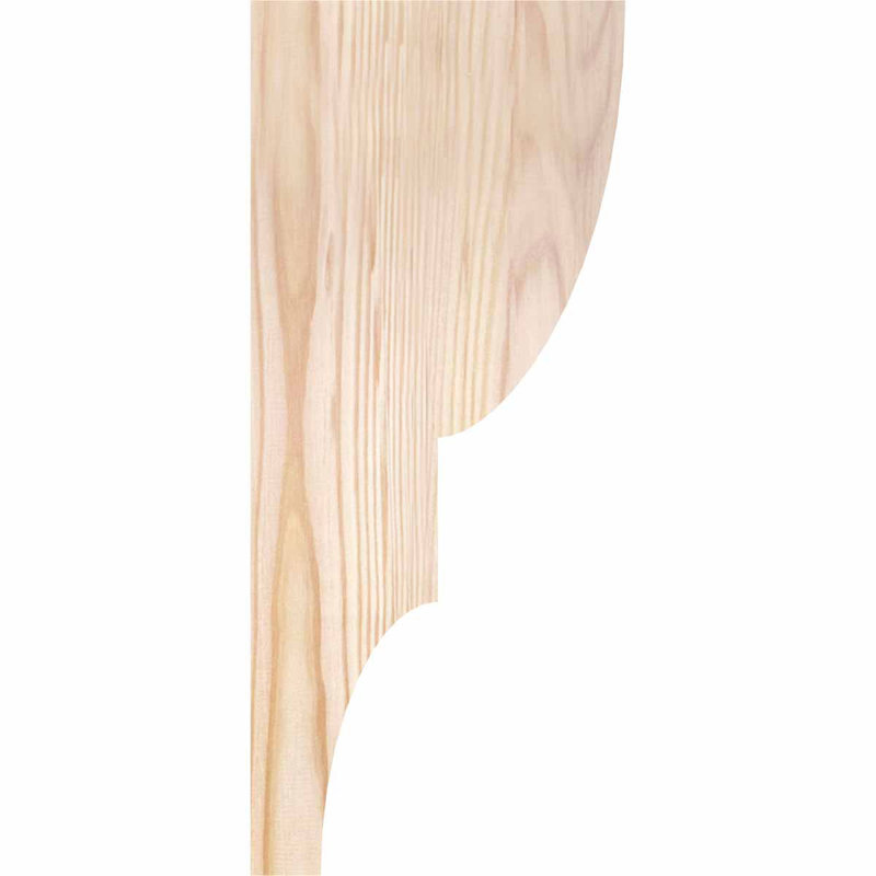 Douglas Fir Smooth Rustic Wood Corbel, 14" x 5.5" x 6"