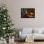 Père Noël par le feu, toile encadrée flottante noire par Imagine It Images-1333013191-1333013195