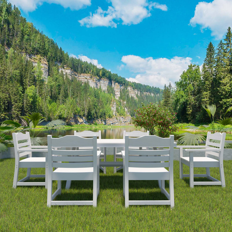 Chaise et table de salle à manger 7 pièces pour terrasse et jardin