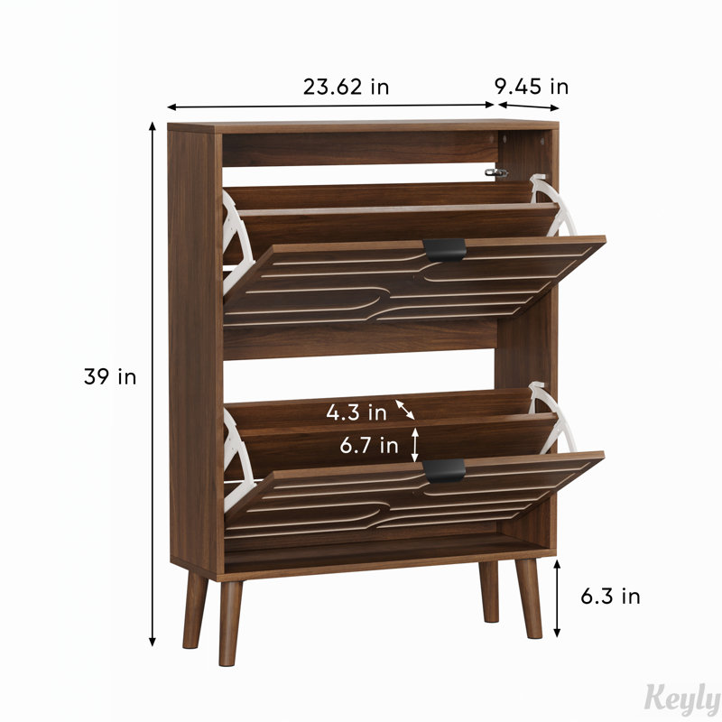 Walnut Shoe Storage Cabinet