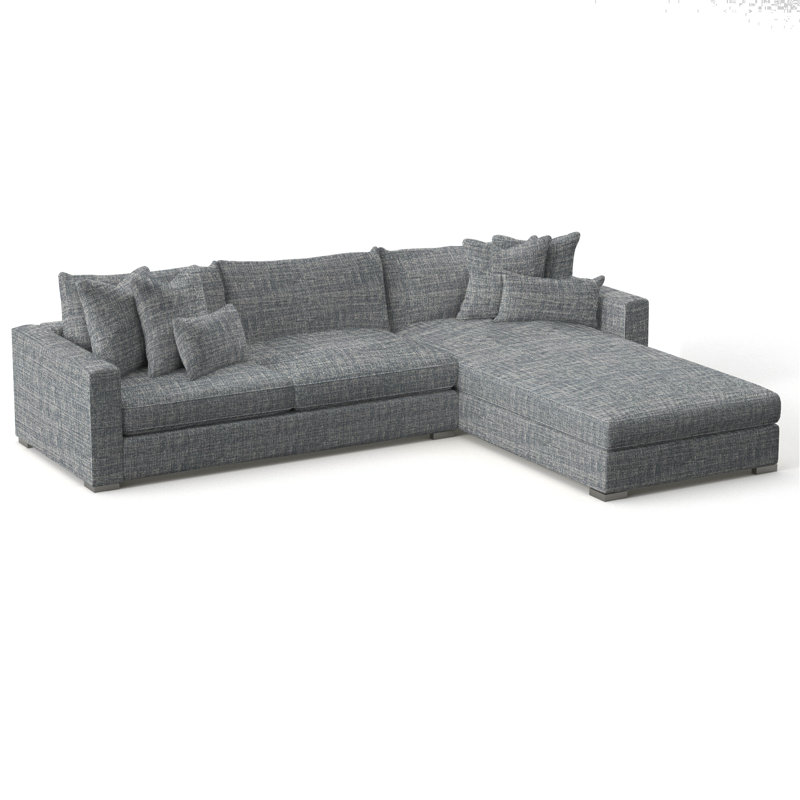Helena Chaise Sectional, Dark Grey Chenille 5533-011