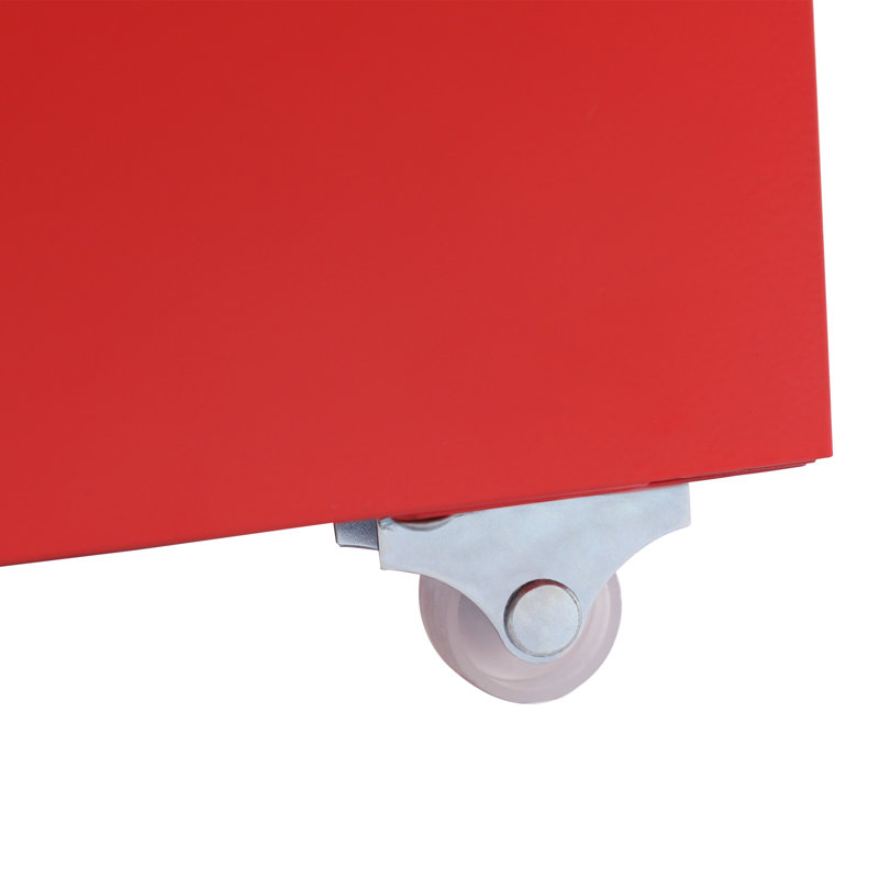 Filing Cabinet With 3 Drawers Mobile Filing Cabinet Metal Storage Cabinet With Wheels For Home And Office, Red