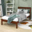 Lit plateforme simple en bois avec tête de lit-803927301