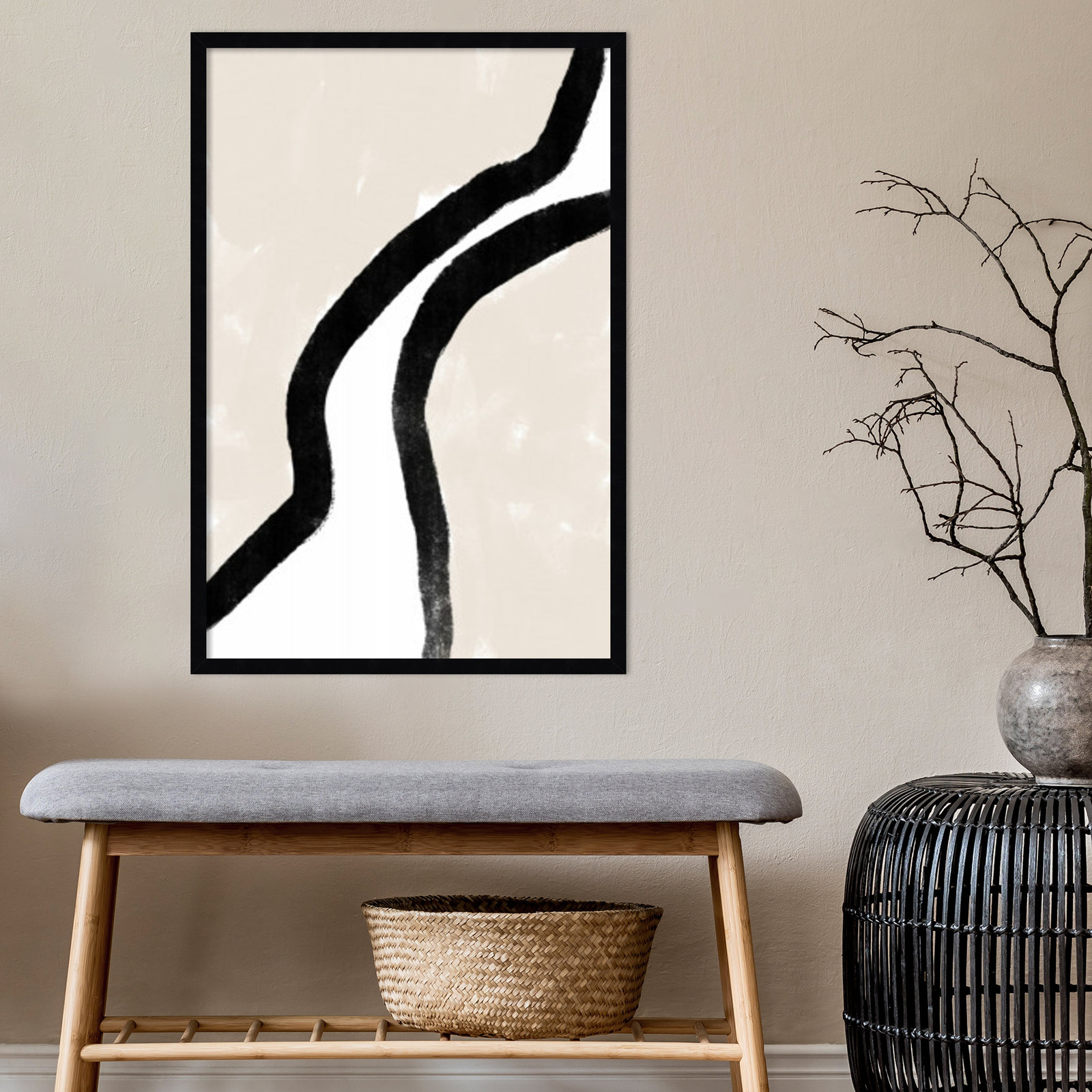 Abstract Borders by Anastasia Sawall - Picture Frame Graphic Art, Black Framed, 33" H x 23" W x 1" D