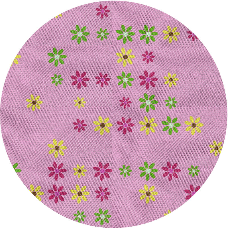 Geometric Indoor Rug, Round 3'