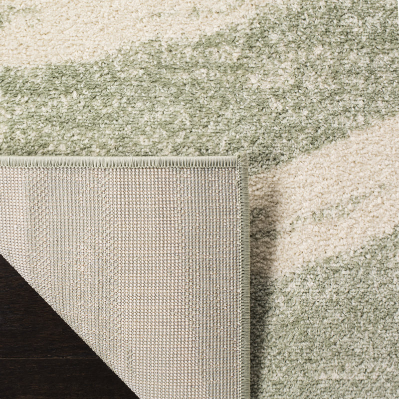 Parkinson Abstract Area Rug, Rectangle 76 x 122 cm, Green/Beige