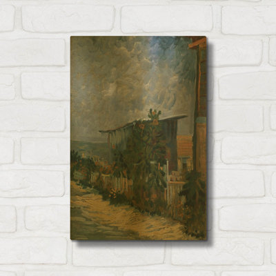 «Shelter On Montmartre» par Vincent Van Gogh, art mural en métal doré, 12 po x 16 po