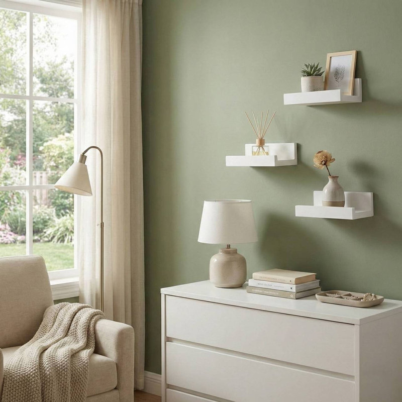 Aneke 6 Piece Floating Shelf, White