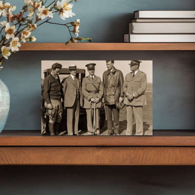 Orville Wright, visite de Charles Lindbergh, Wright Field, Dayton, Ohio, 22 juin 1927, art mural contemporain